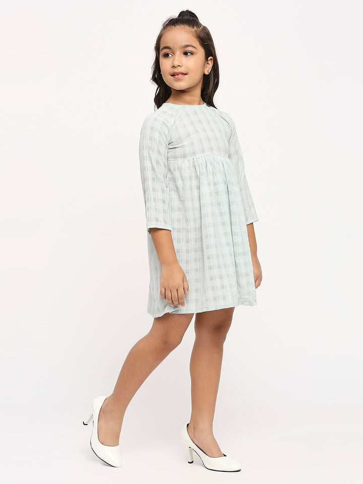 Checked Georgette A-Line Dress