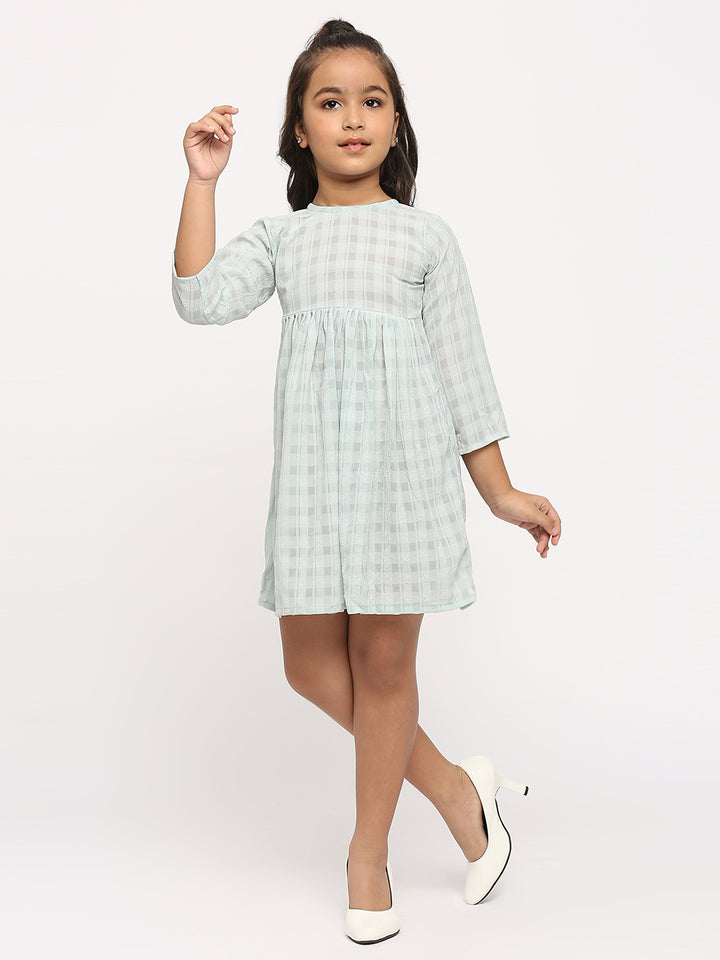 Checked Georgette A-Line Dress