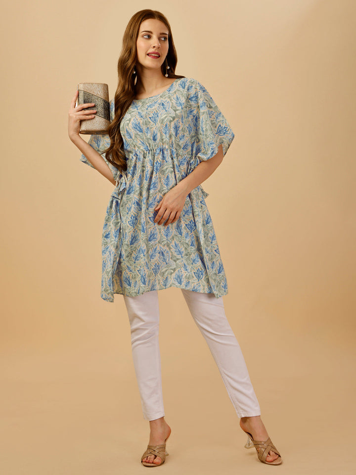 FLORAL KAFTAN - SKY BLUE