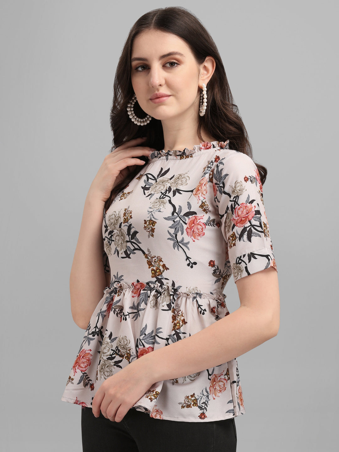 FLORAL PRINTED TOP-YELLOW