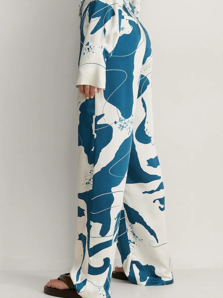 ELEGANT ABSTRACT PRINTED SHIRT PANT SET