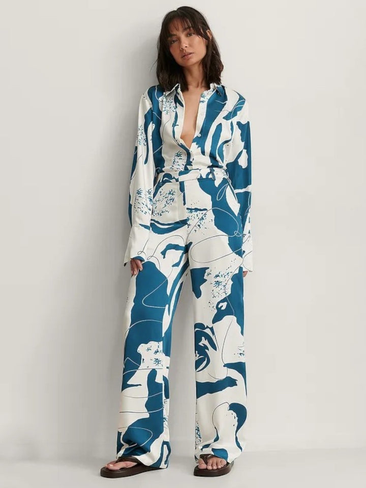 ELEGANT ABSTRACT PRINTED SHIRT PANT SET