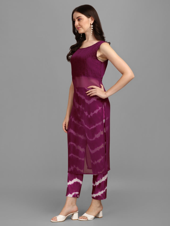 SOLID KURTI WITH PANT - RED