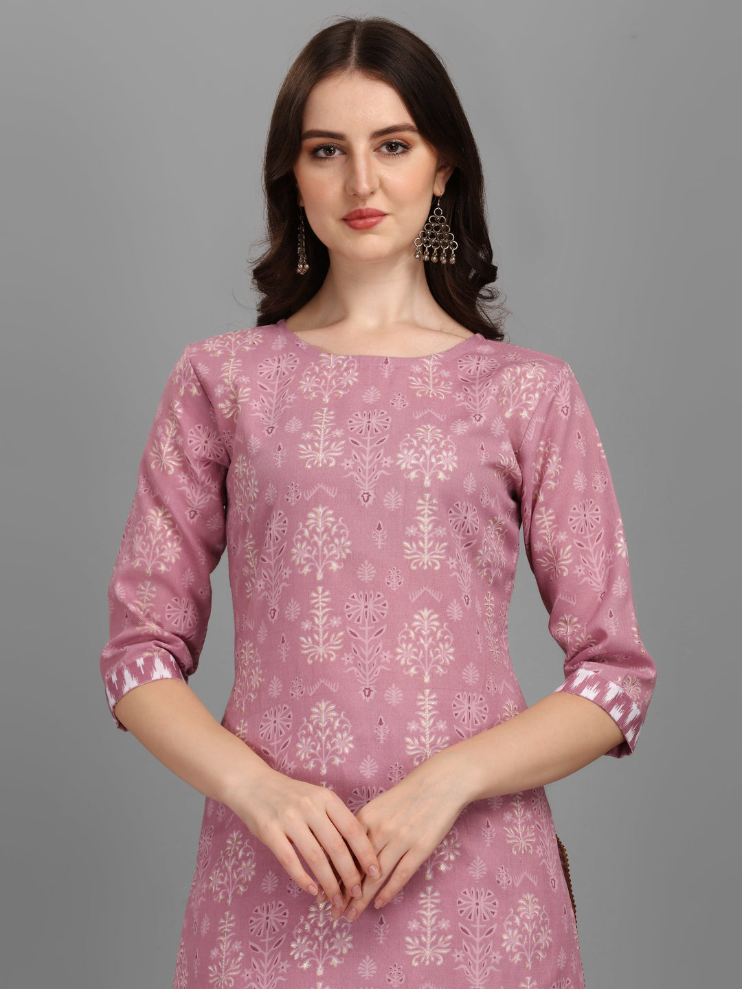 FLORAL PRINTED SALWAR KURTI SET-WINE