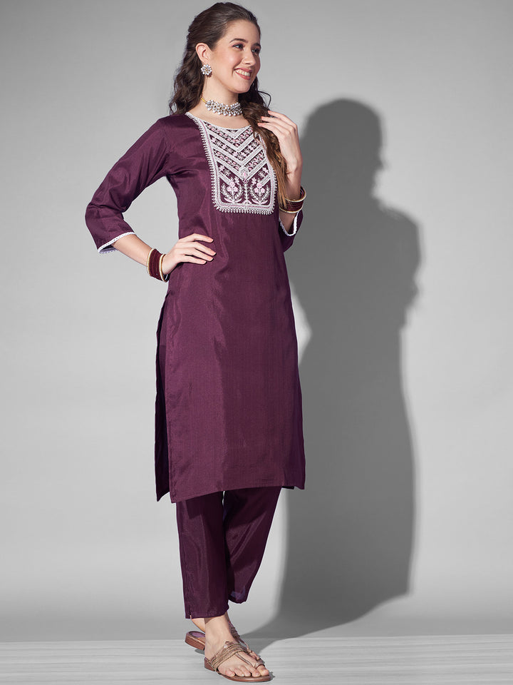 SILK BLEND KURTA PANT DUPATTA SET