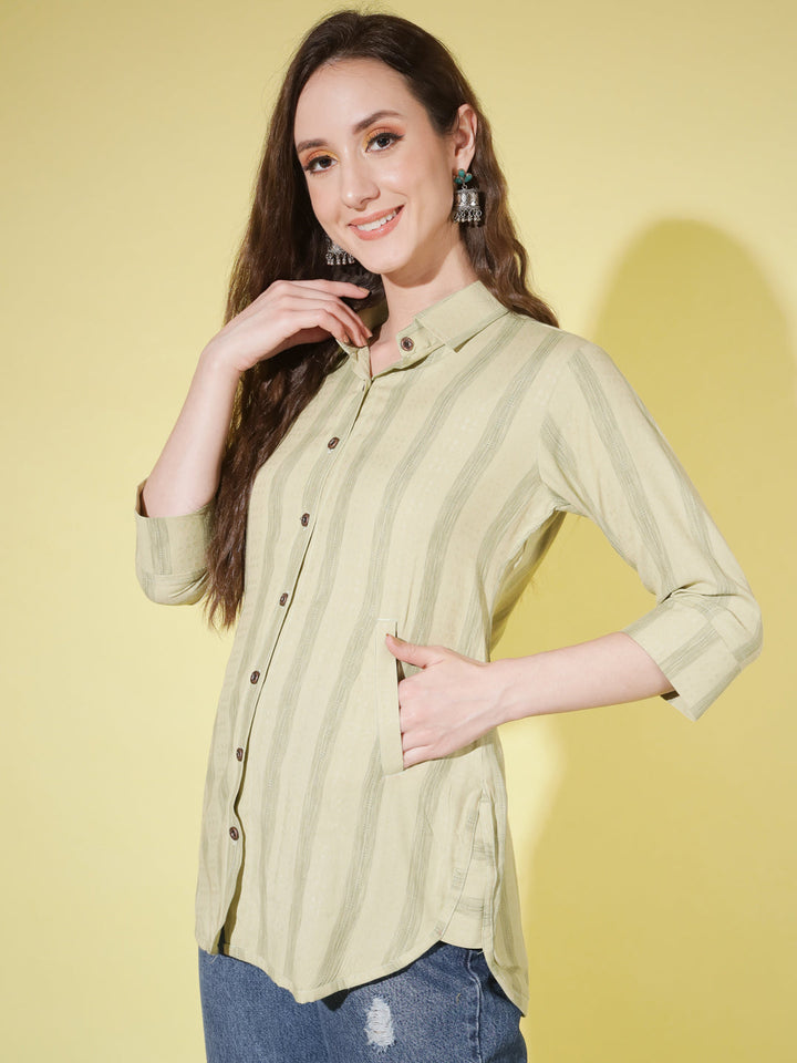 STRIPE SHIRT-YELLOW