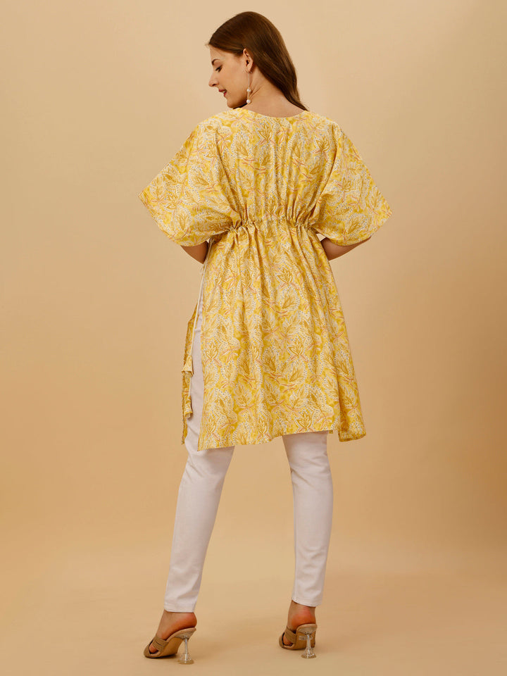 FLORAL KAFTAN - YELLOW