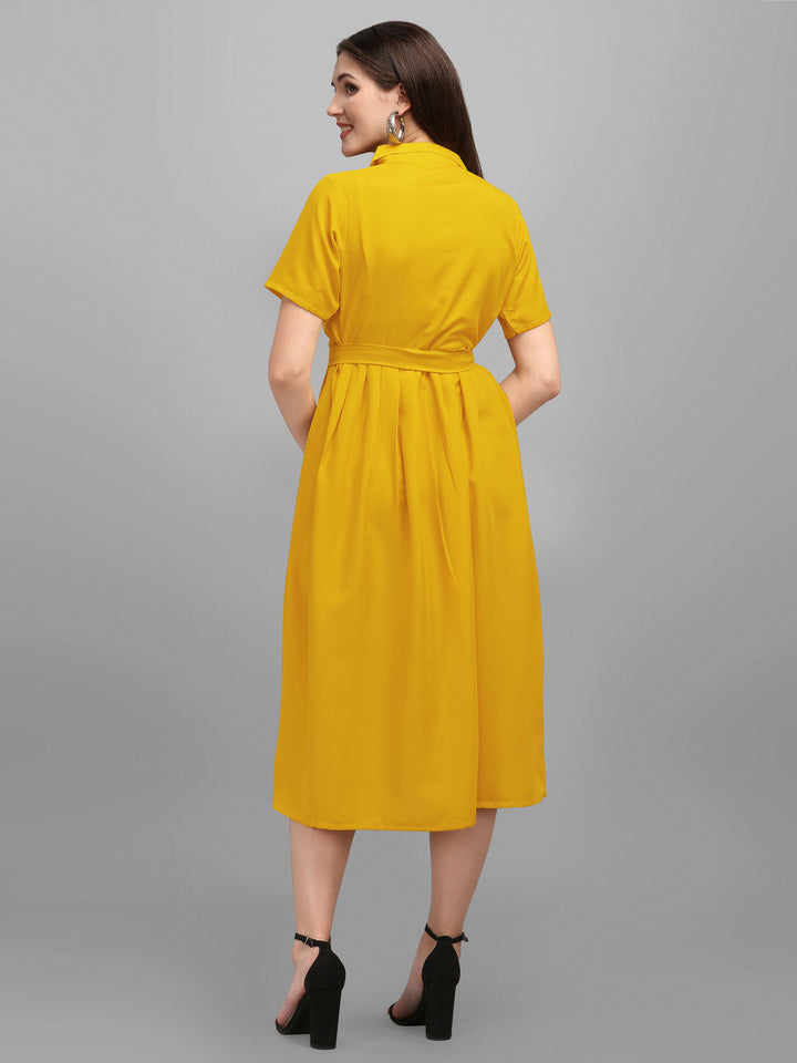 SOLID COLOURED SHIRT DRESS-WINE