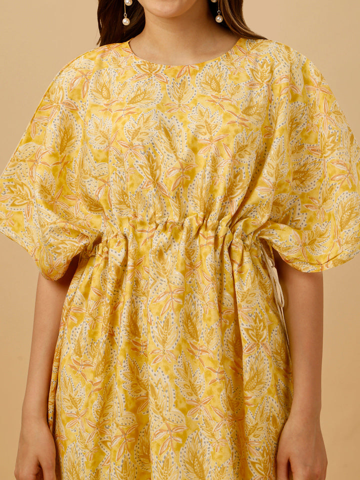 FLORAL KAFTAN - YELLOW