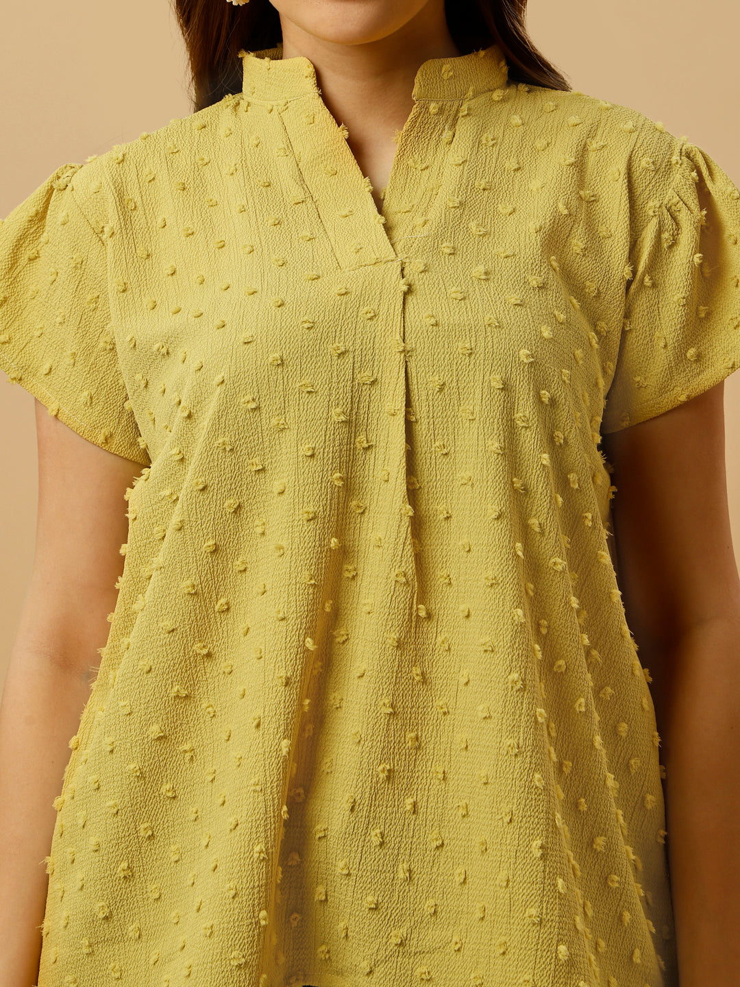 SHORT SLEEVE PASTEL TOP - YELLOW