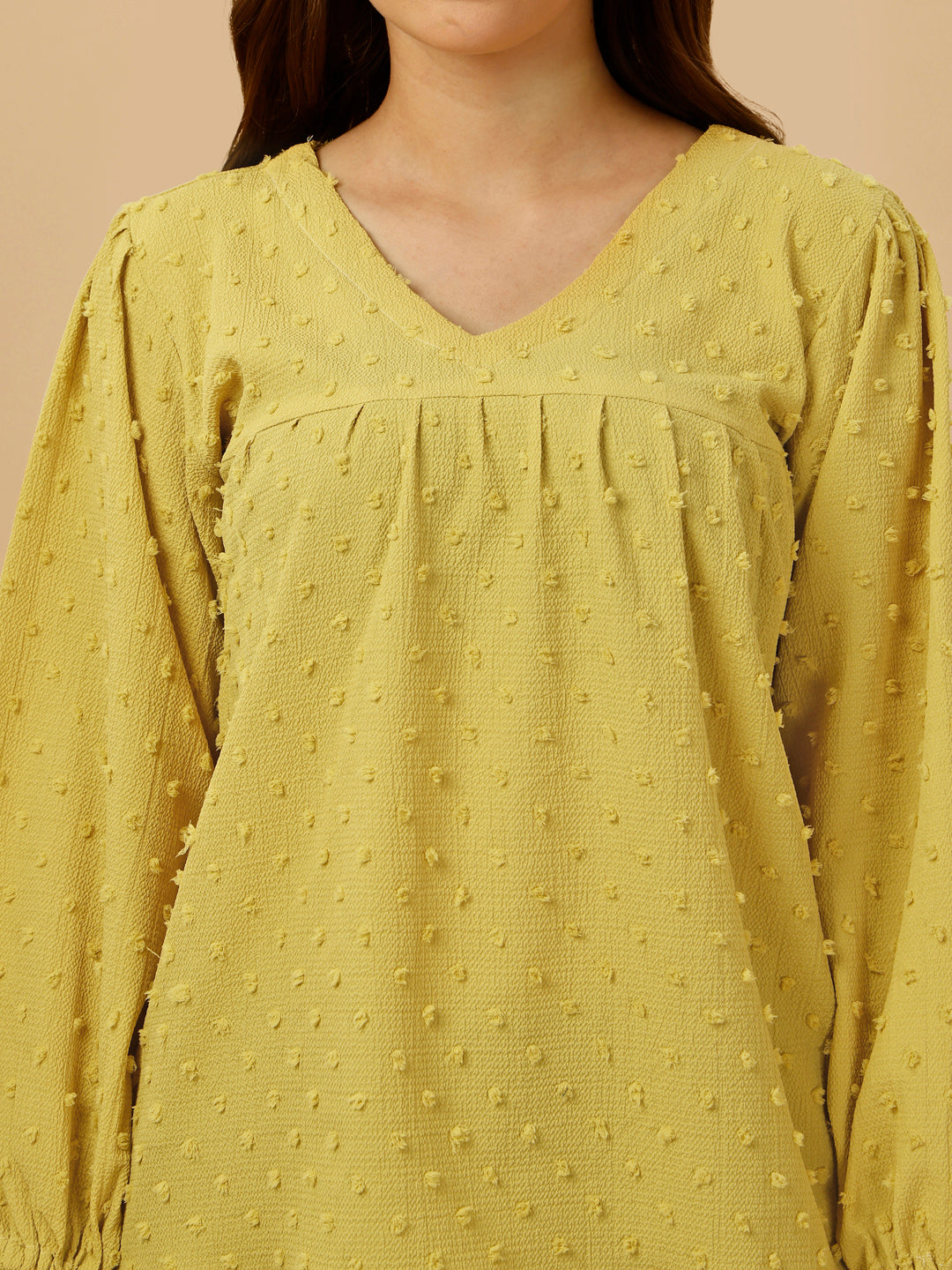 PASTEL EMBELLISHED TOP-YELLOW