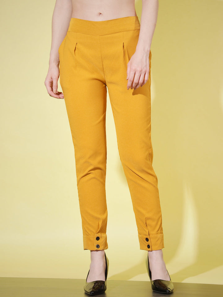 WOMEN SOLID PANT VINTAGE - PEACH