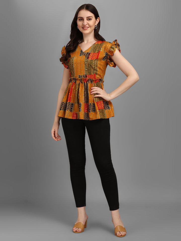 REYON FABRIC TOP-YELLOW