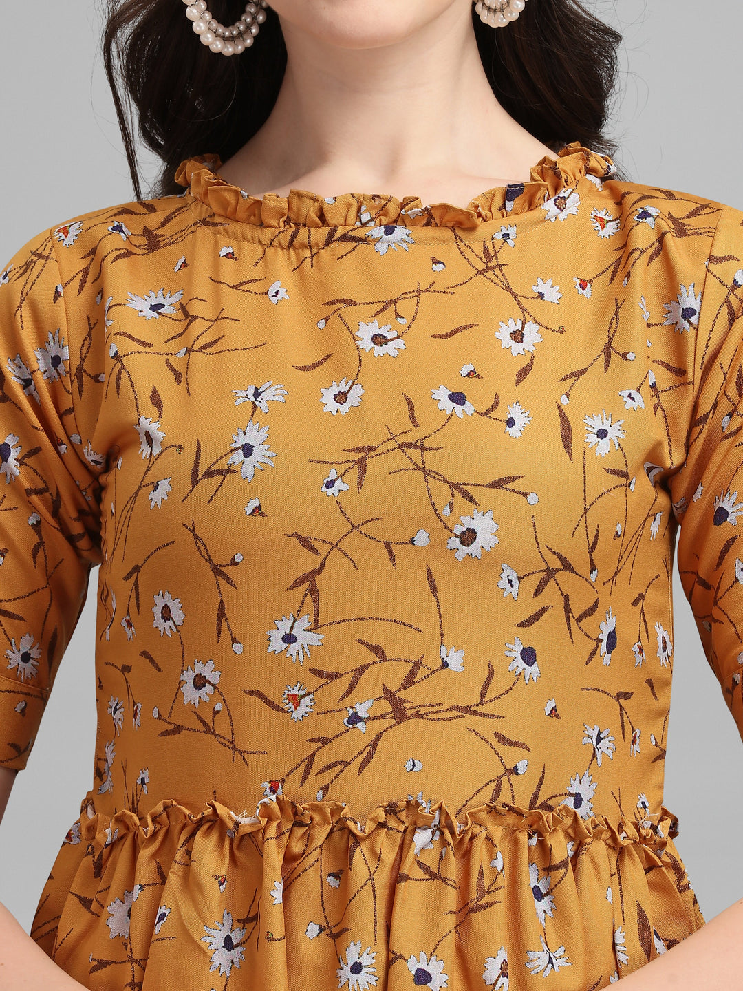 FLORAL PRINTED TOP-YELLOW