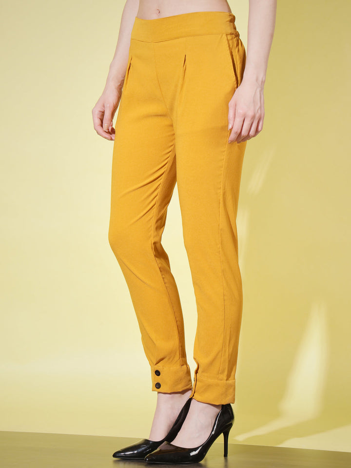 WOMEN SOLID PANT VINTAGE - PEACH