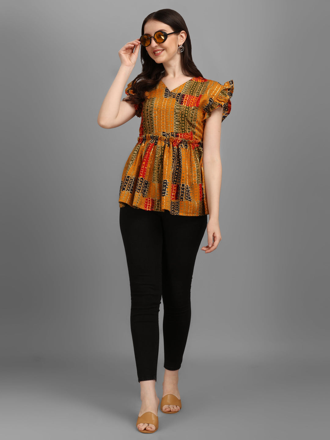 REYON FABRIC TOP-YELLOW