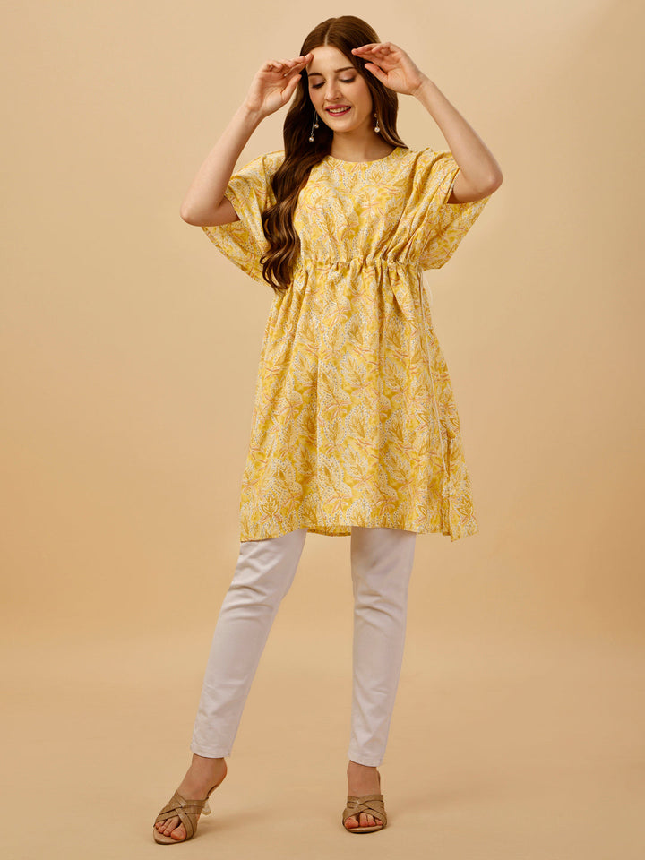 FLORAL KAFTAN - YELLOW