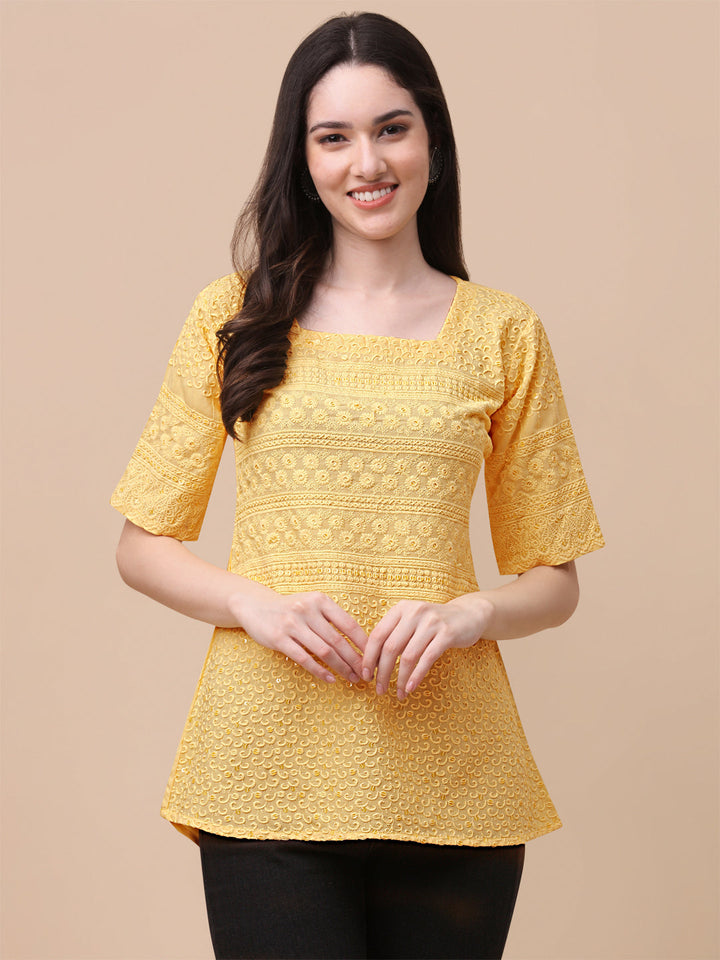 EMBROIDERY FANCY TOP - ORANGE