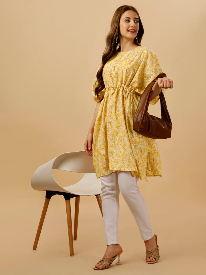 FLORAL KAFTAN - YELLOW