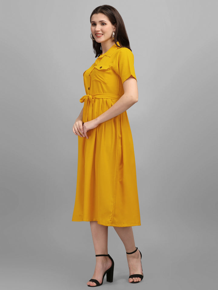 SOLID COLOURED SHIRT DRESS-RAMA